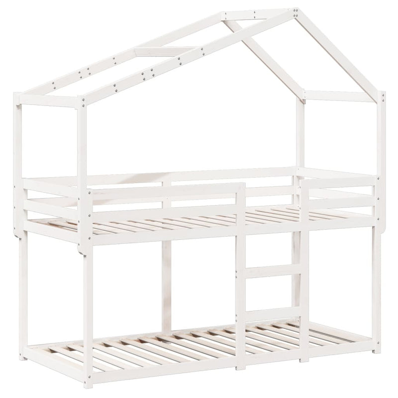 Bunk Bed without Mattress White 75x190 cm Small Single Solid Wood Pine