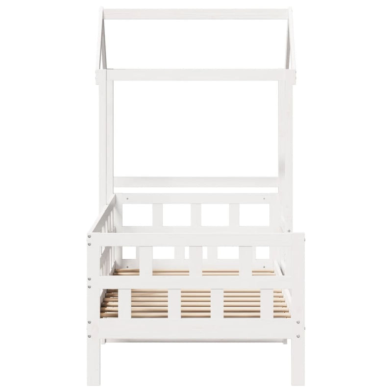 Day Bed with Roof without Mattress White 90x200 cm Solid Wood