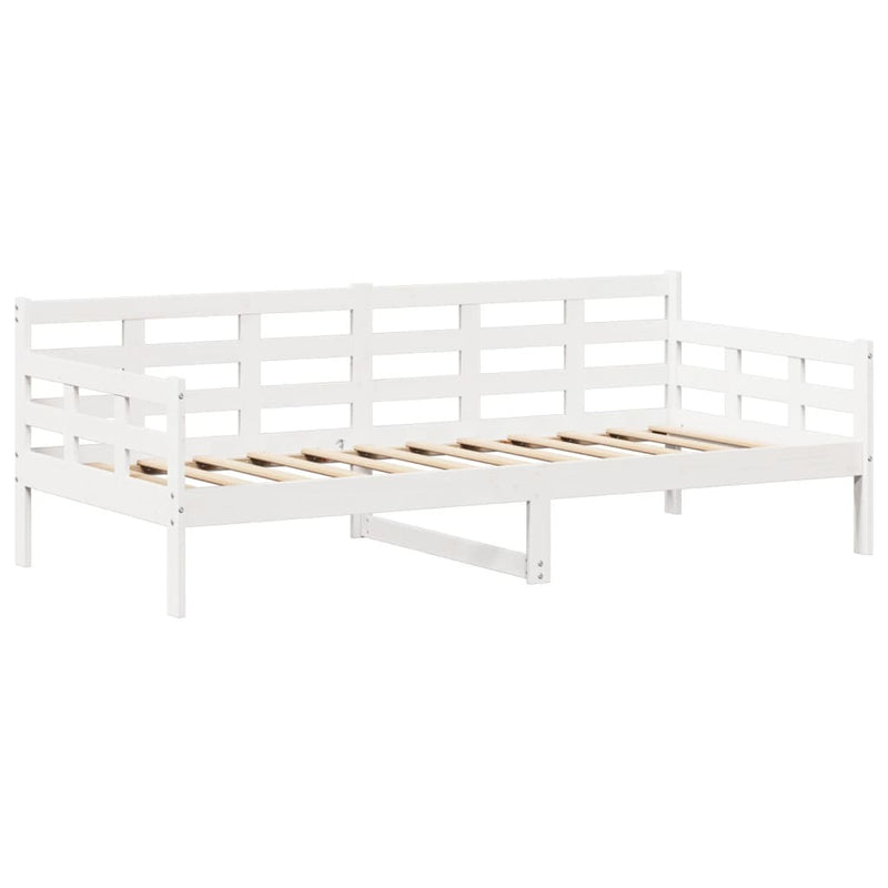 Day Bed with Roof without Mattress White 90x190 cm Single Solid Wood