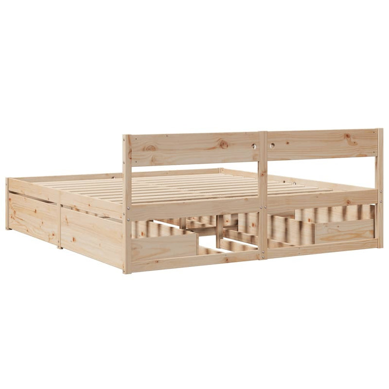 Bed Frame without Mattress 200x200 cm Solid Wood Pine