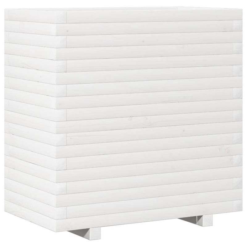 Garden Planter White 70x40x72 cm Solid Wood Pine