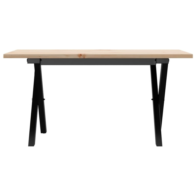 Coffee Table X-Frame 80x50x40 cm Solid Wood Pine and Steel