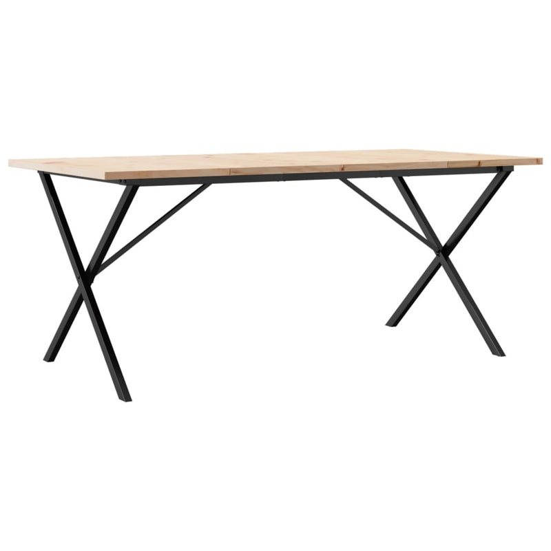 Dining Table X-Frame 180x90x75.5 cm Solid Wood Pine and Steel