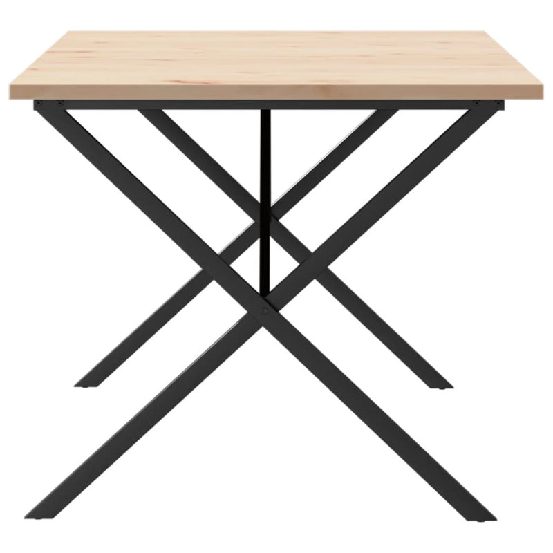 Dining Table X-Frame 180x90x75.5 cm Solid Wood Pine and Steel