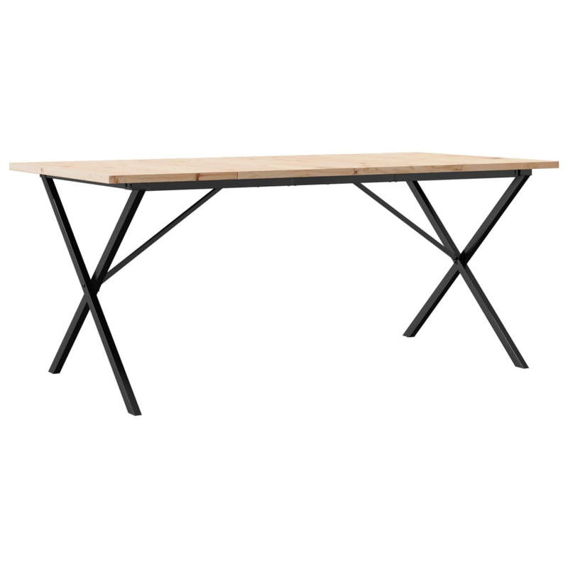 Dining Table X-Frame 180x90x75.5 cm Solid Wood Pine and Steel