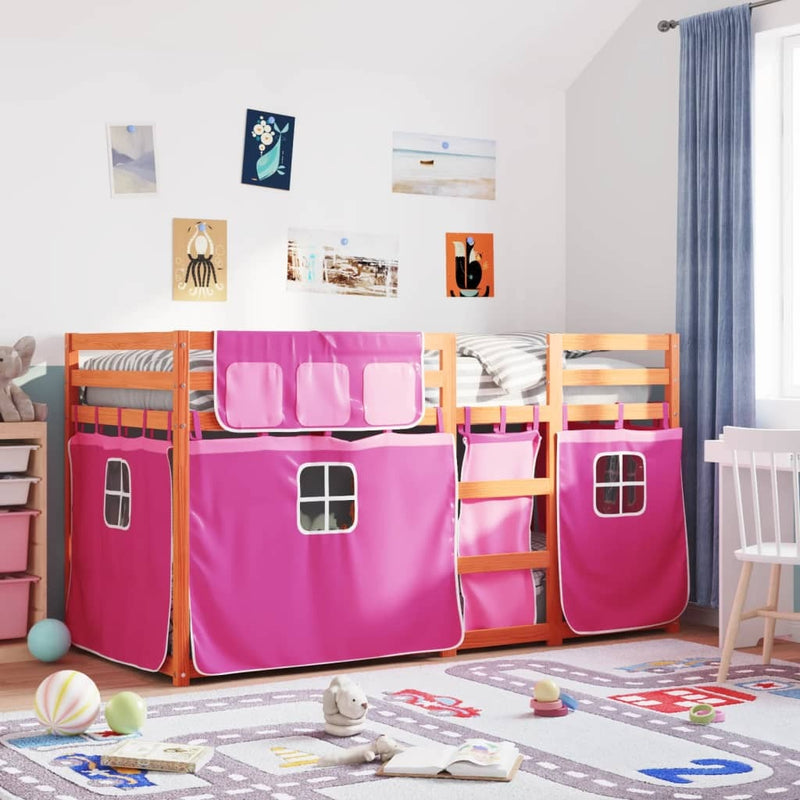 Bunk Bed without Mattress Pink 90x190 cm Single Solid Wood Pine