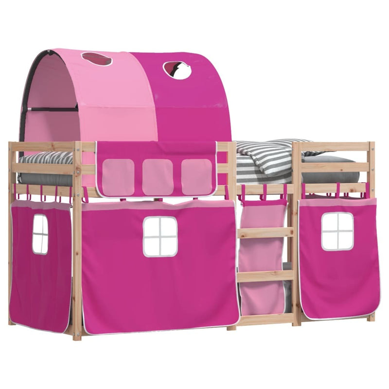 Bunk Bed without Mattress Pink 90x190 cm Single Solid Wood Pine