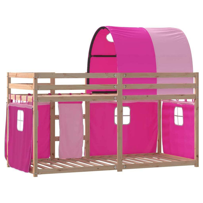 Bunk Bed without Mattress Pink 90x190 cm Single Solid Wood Pine