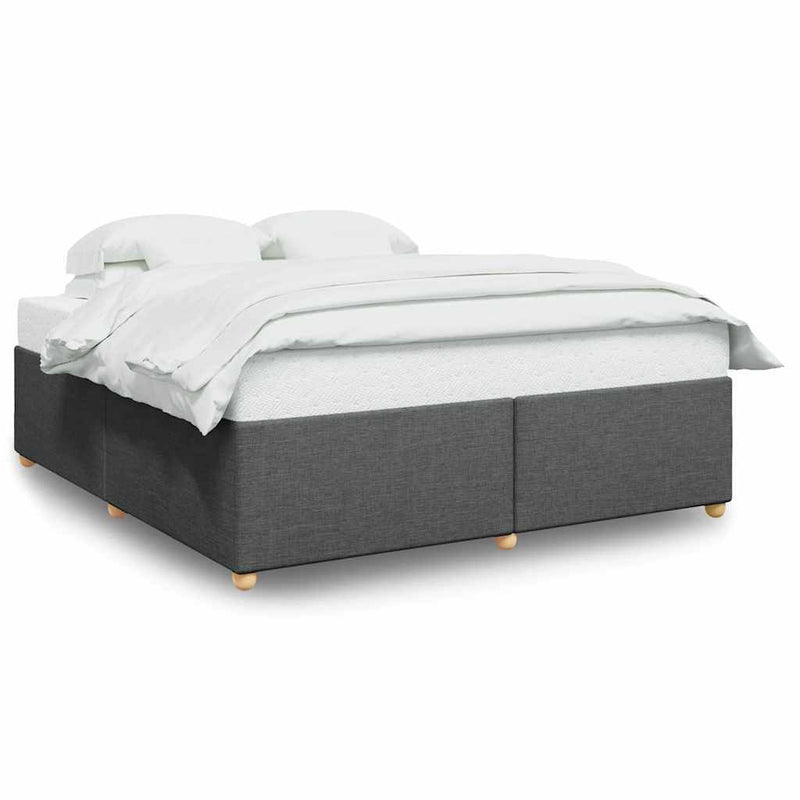 Bed Frame without Mattress Dark Grey?Super King Fabric