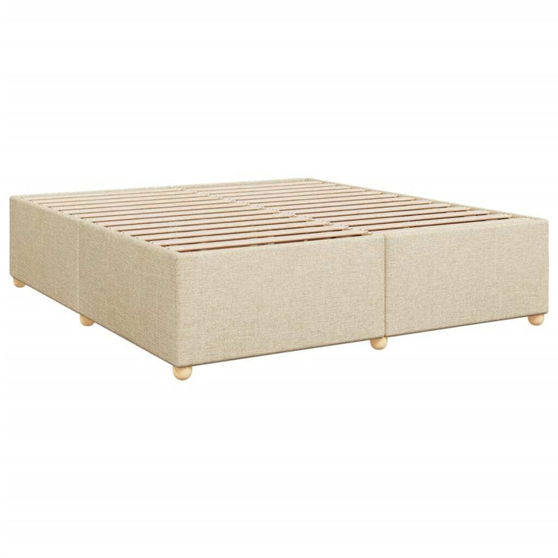 Box Spring Bed with Mattress Cream 180x200 cm Fabric