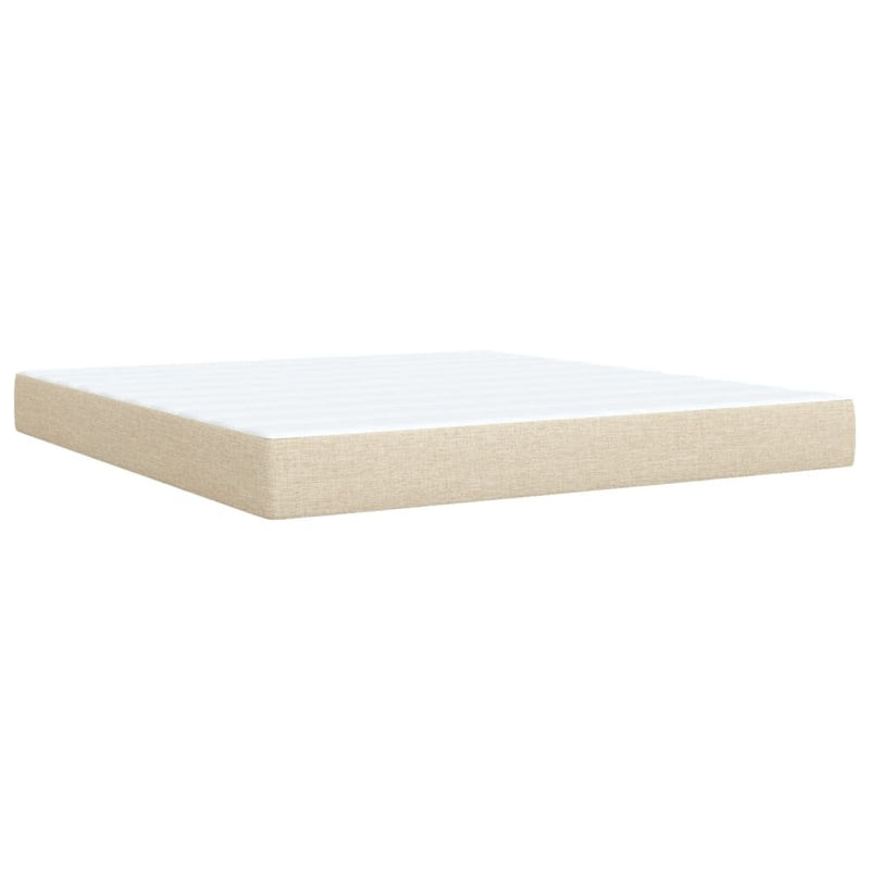 Box Spring Bed with Mattress Cream 180x200 cm Fabric