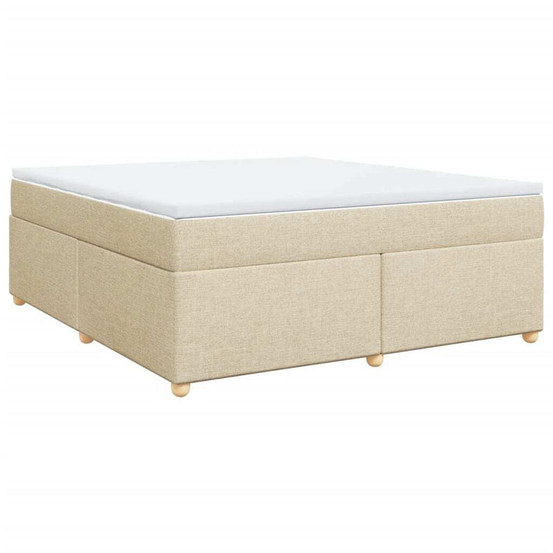 Box Spring Bed with Mattress Cream 180x200 cm Fabric