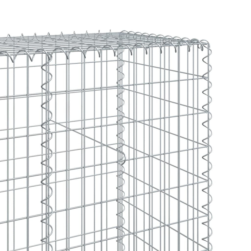 Gabion Basket with Cover 100x50x200 cm Galvanised Iron