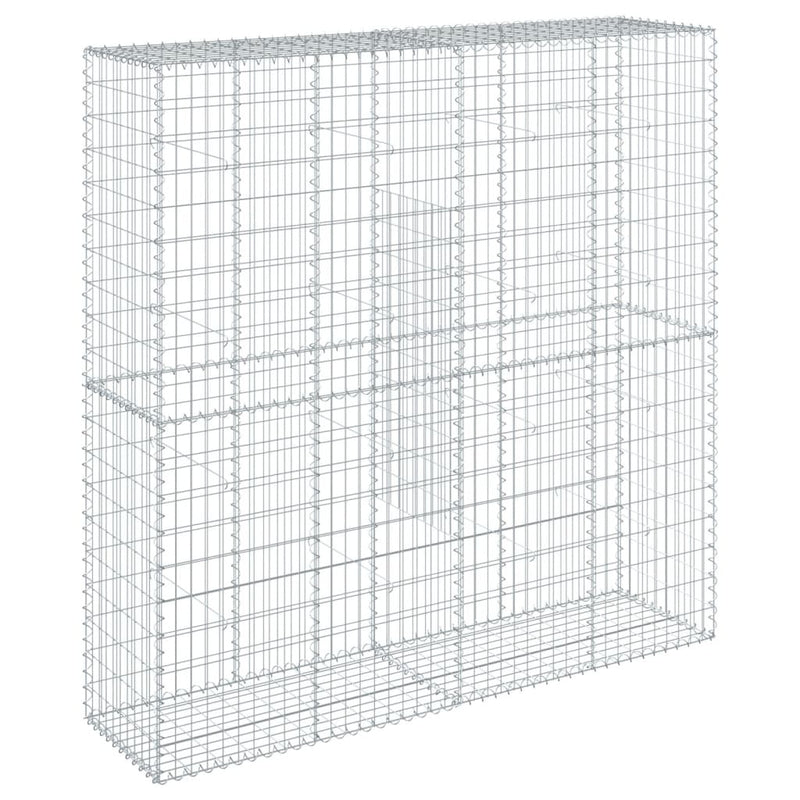 Gabion Basket with Cover 200x50x200 cm Galvanised Iron