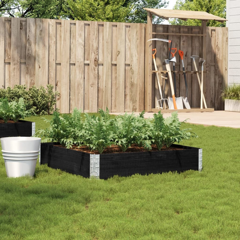 Garden Planter Black 100x100 cm Solid Wood Pine