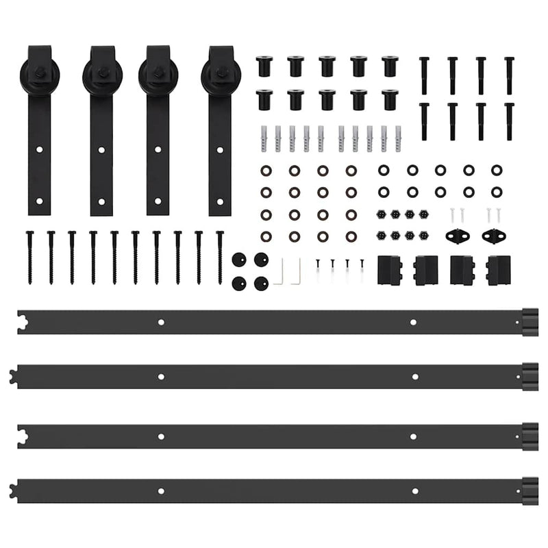 Sliding Door Hardware Kit 427 cm Steel Black