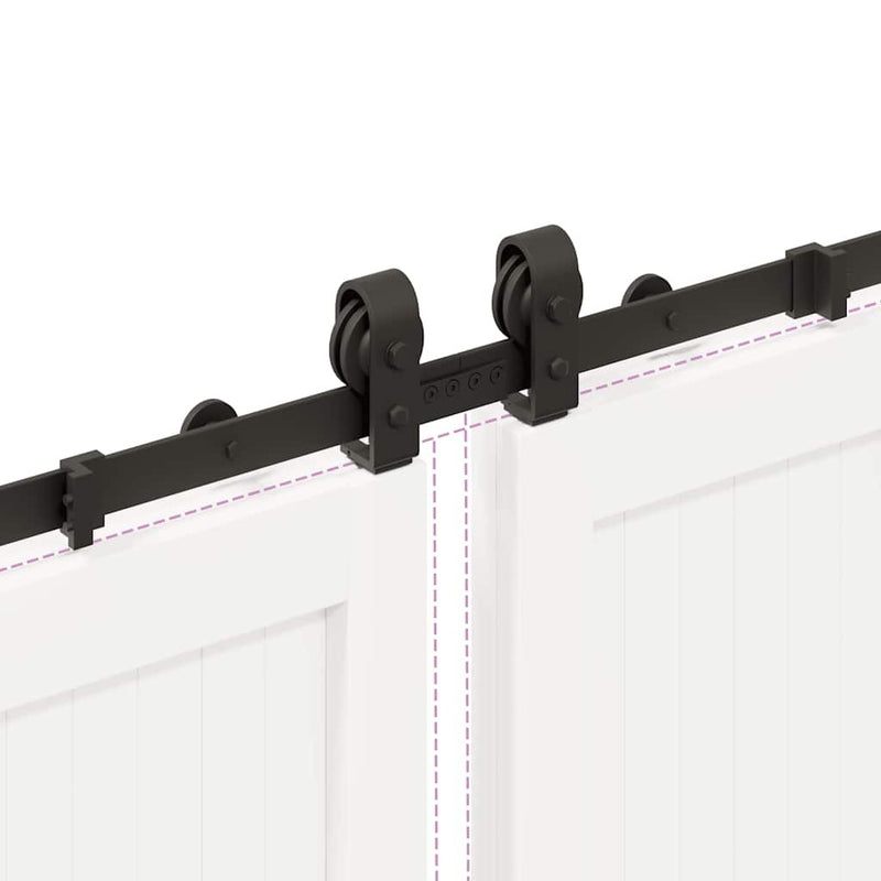 Sliding Door Hardware Kit 400 cm Steel Black