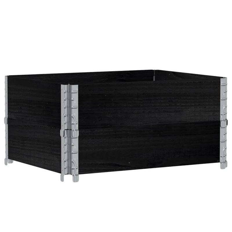 Garden Planter Black 80x60 cm Solid Wood Pine