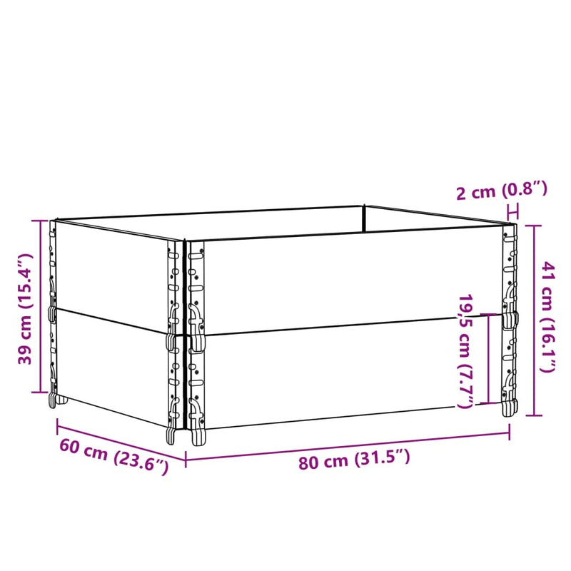 Garden Planter Black 80x60 cm Solid Wood Pine