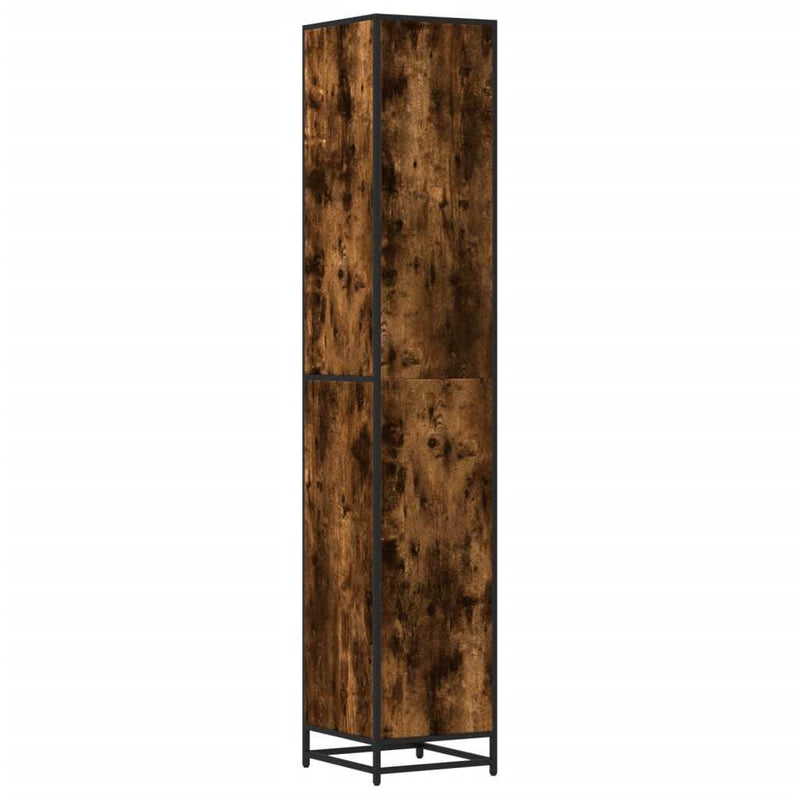 Bathroom Cabinet Smoked Oak 35x37.5x188.5 cm Engineered Wood and Metal