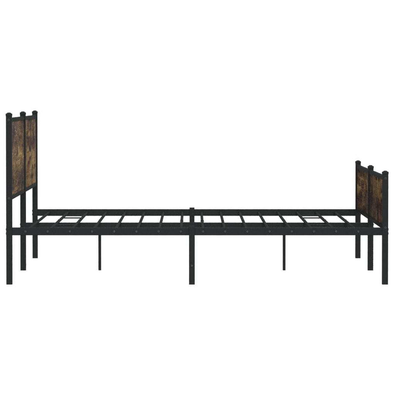 Metal Bed Frame without Mattress Smoked Oak 193x203 cm