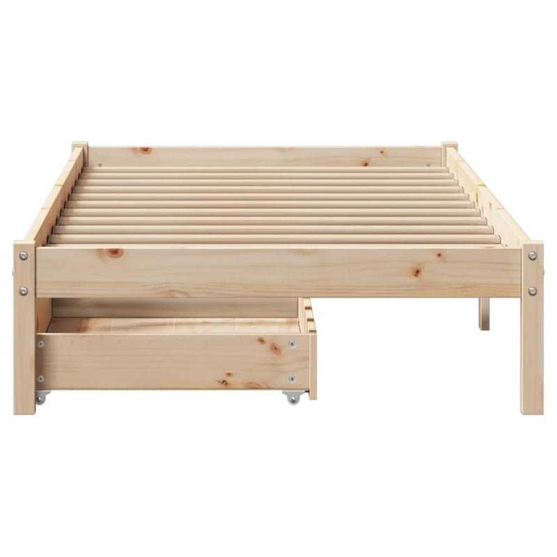 Bed Frame without Mattress 75x190 cm Small Single Solid Wood Pine