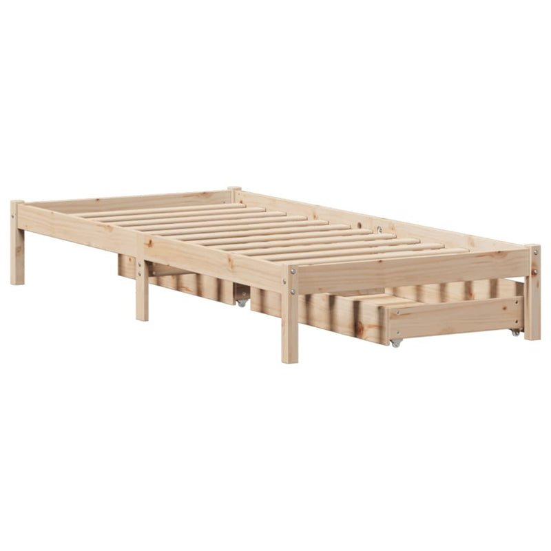 Bed Frame without Mattress 75x190 cm Small Single Solid Wood Pine