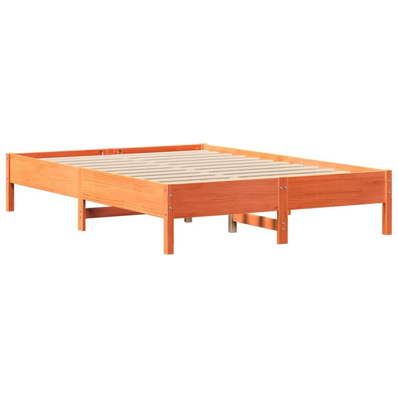 Bed Frame without Mattress Wax Brown 120x190 cm Small Double Solid Wood Pine