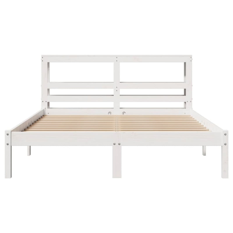 Bed Frame without Mattress White 140x190 cm Solid Wood Pine