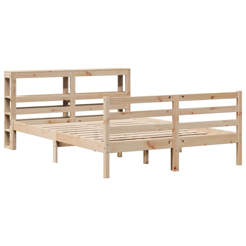 Bed Frame without Mattress 140x190 cm Solid Wood Pine