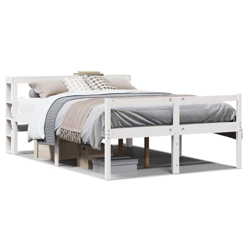 Senior Bed with Headboard without Mattress White 120x200 cm