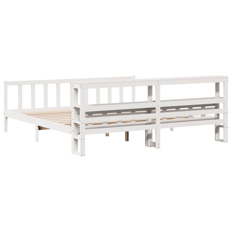 Bed Frame without Mattress White 180x200 cm Super King Solid Wood Pine