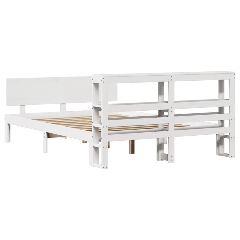 Bed Frame with Headboard without Mattress White 120x200 cm