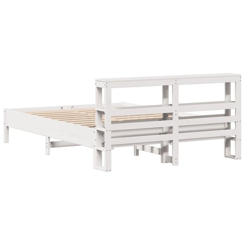 Bed Frame without Mattress White 160x200 cm Solid Wood Pine