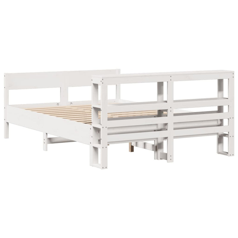 Bed Frame without Mattress White 140x200 cm Solid Wood Pine