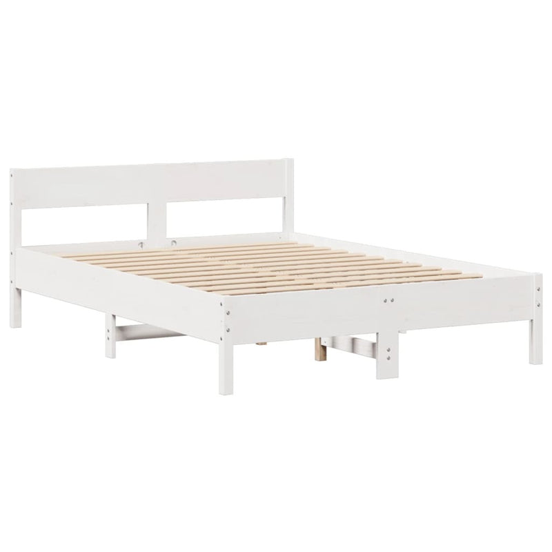 Bed Frame without Mattress White 140x200 cm Solid Wood Pine