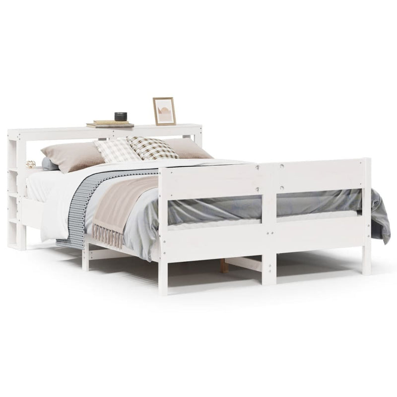 Bed Frame without Mattress White 140x200 cm Solid Wood Pine