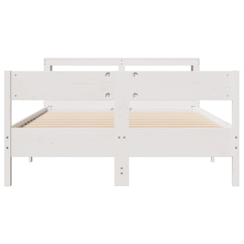 Bed Frame without Mattress White 120x190 cm Small Double Solid Wood Pine