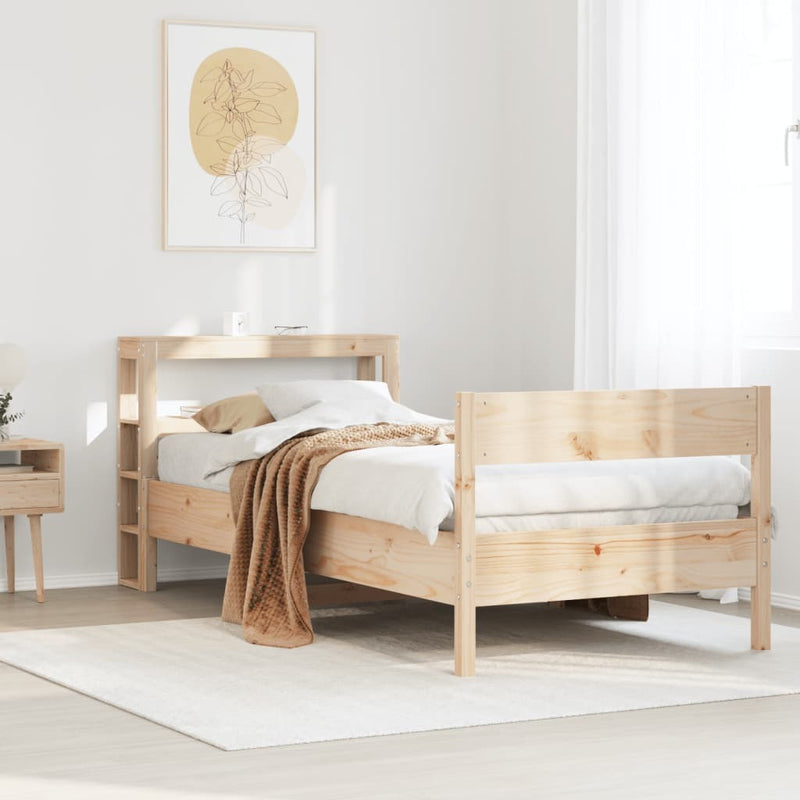 Bed Frame without Mattress 75x190 cm Small Single Solid Wood Pine