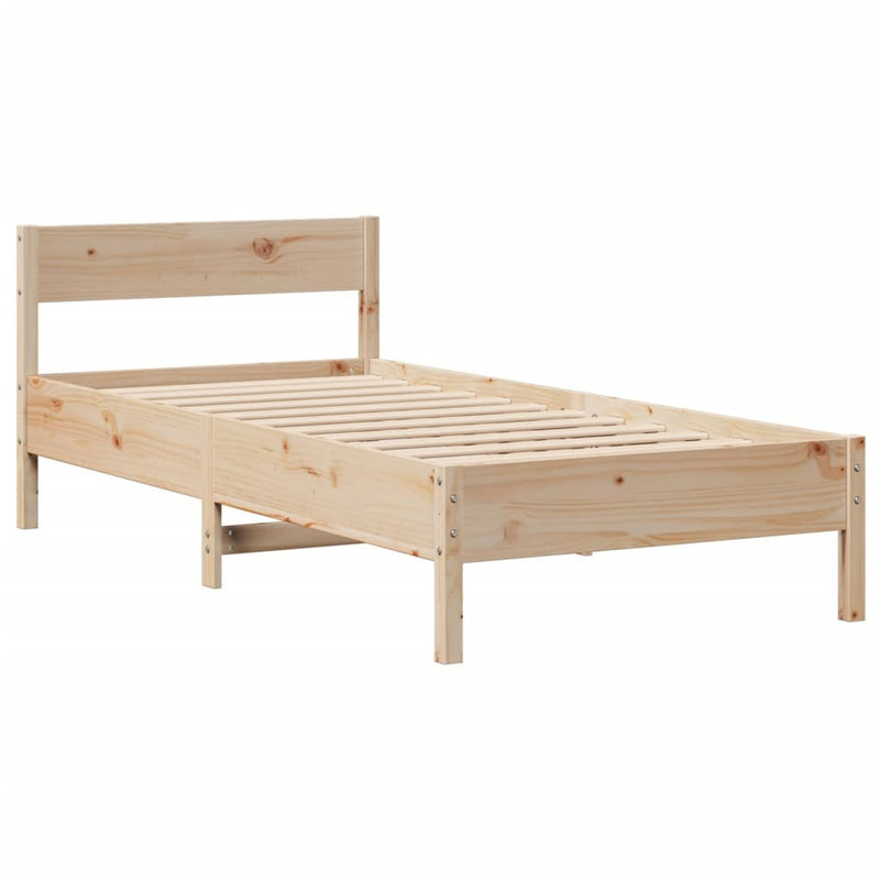 Bed Frame without Mattress 75x190 cm Small Single Solid Wood Pine