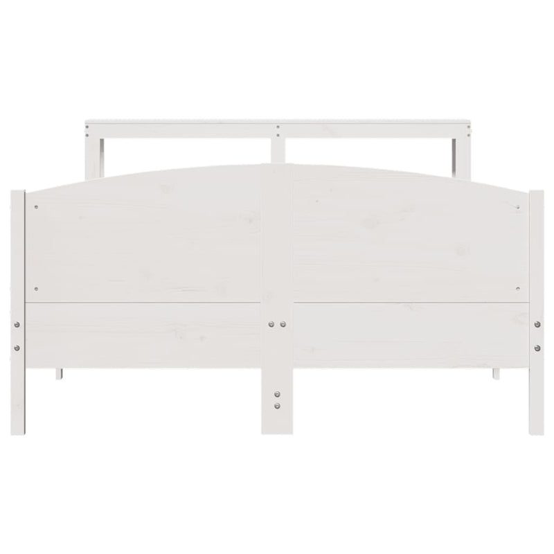 Bed Frame without Mattress White 160x200 cm Solid Wood Pine