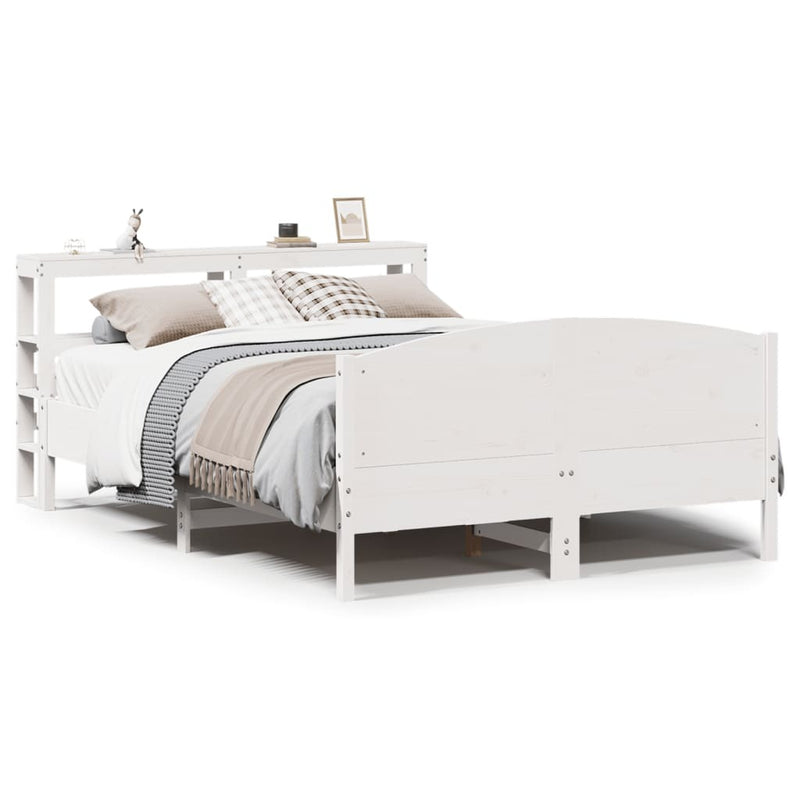 Bed Frame without Mattress White 160x200 cm Solid Wood Pine