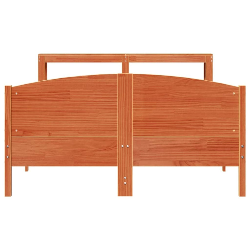 Bed Frame without Mattress Wax Brown 120x190 cm Small Double Solid Wood Pine