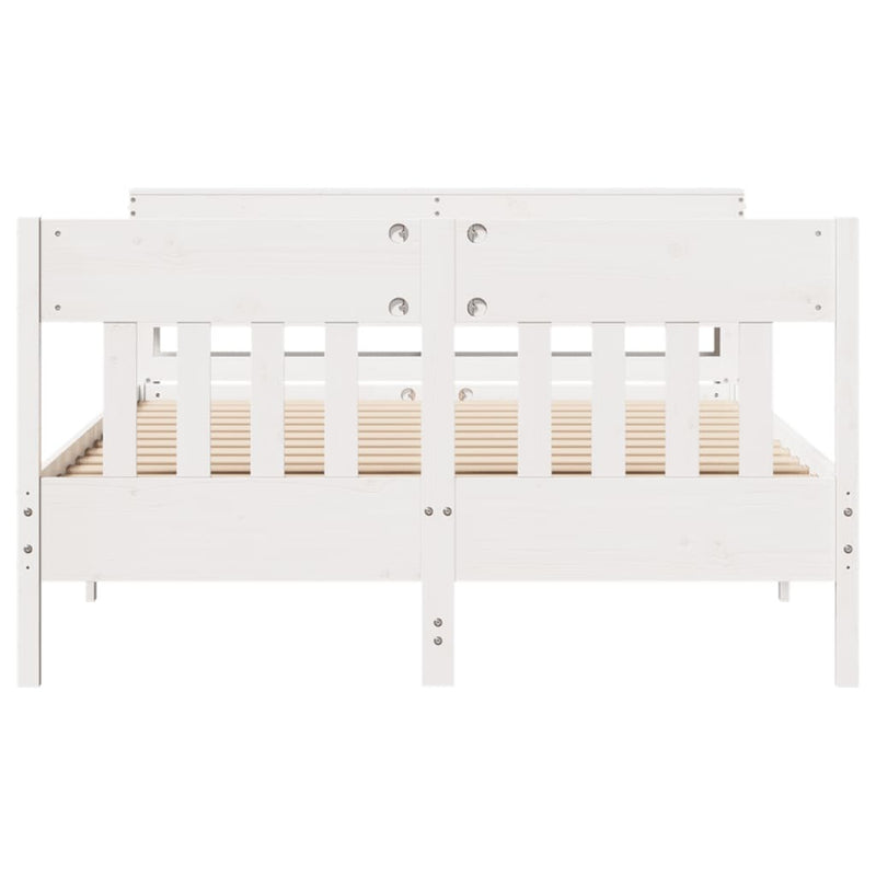 Bed Frame without Mattress White 160x200 cm Solid Wood Pine