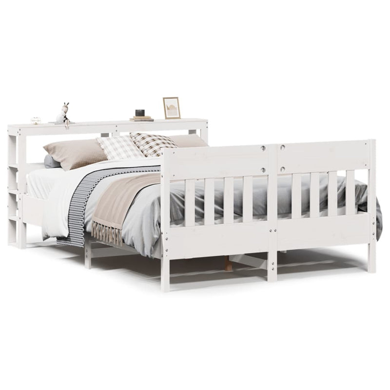 Bed Frame without Mattress White 160x200 cm Solid Wood Pine