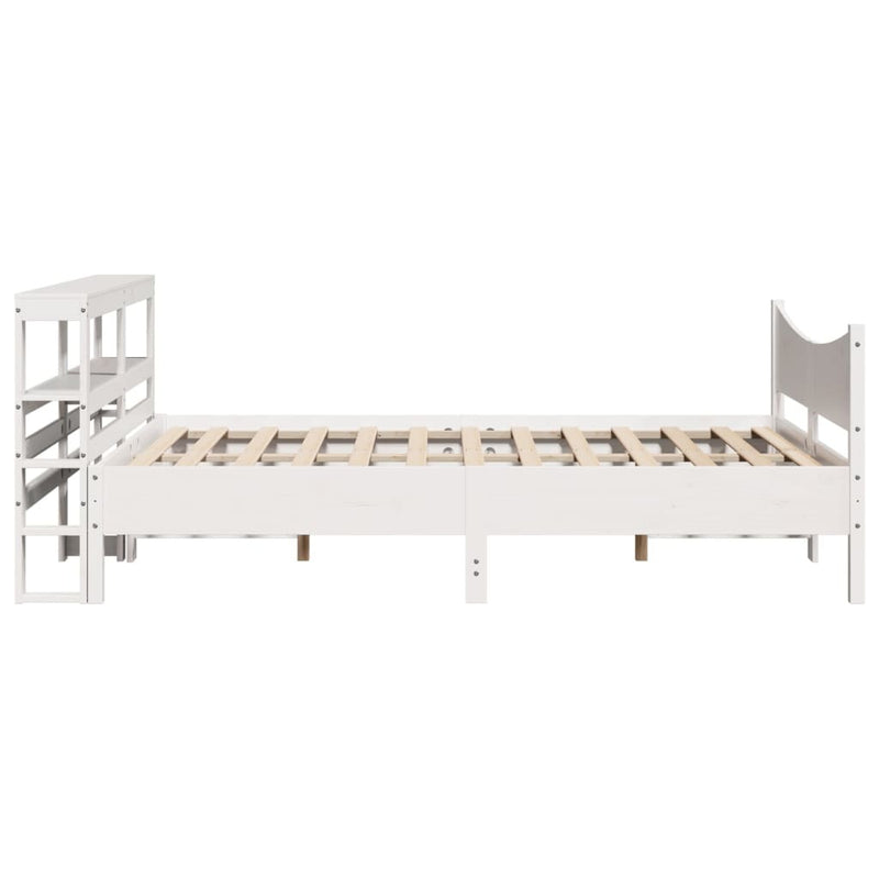 Bed Frame with Headboard White 160x200 cm Solid Wood Pine