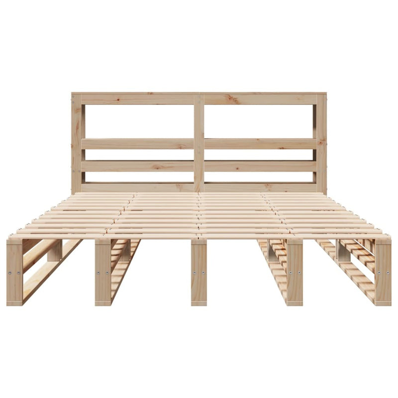 Bed Frame without Mattress 150x200 cm King Size Solid Wood Pine