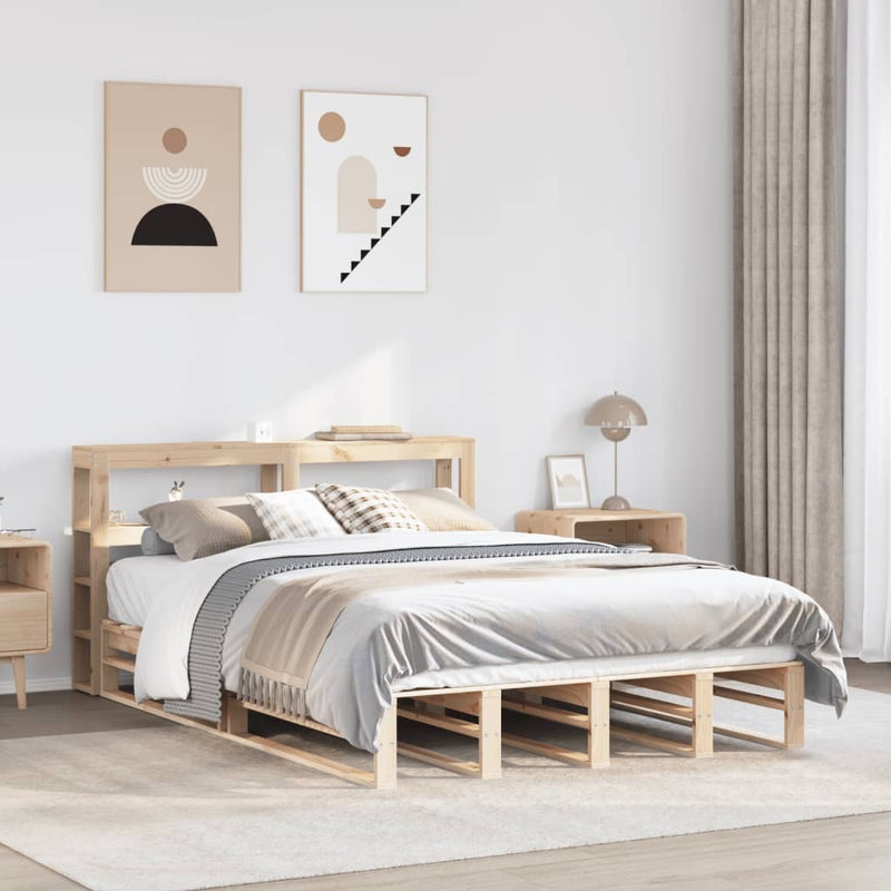 Bed Frame without Mattress 150x200 cm King Size Solid Wood Pine