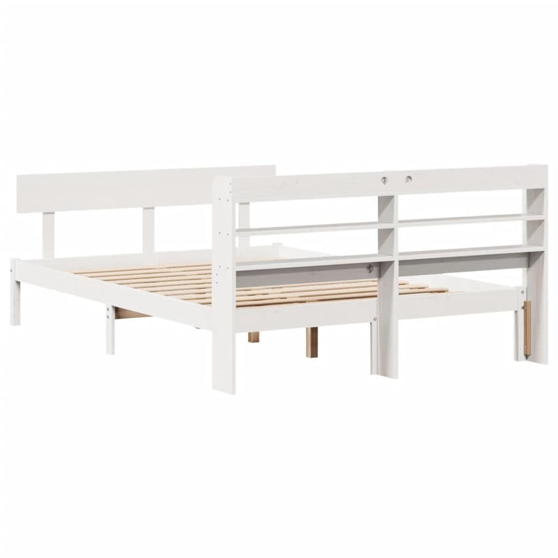 Bed Frame without Mattress White 140x190 cm Solid Wood Pine