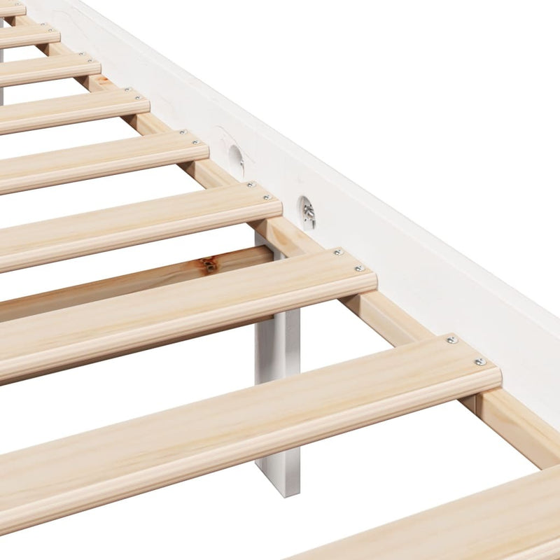 Bed Frame without Mattress White 140x190 cm Solid Wood Pine